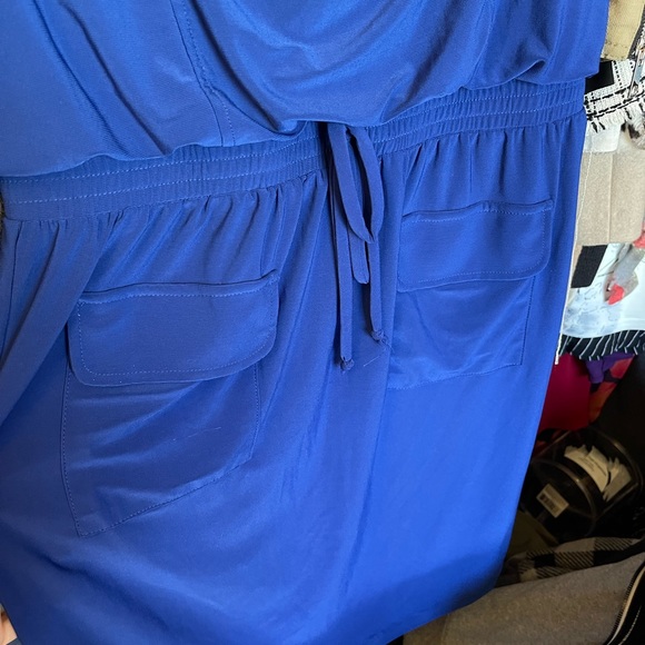 Sleeveless STRETCHY Pocket Dress By RN Studio Size 4 NWOT Navy - Picture 8 of 8